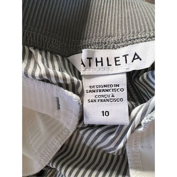 Athleta Women's Brooklyn Textured Pull On Striped Ankle Pants Size 10 NWT - Picture 5 of 8
